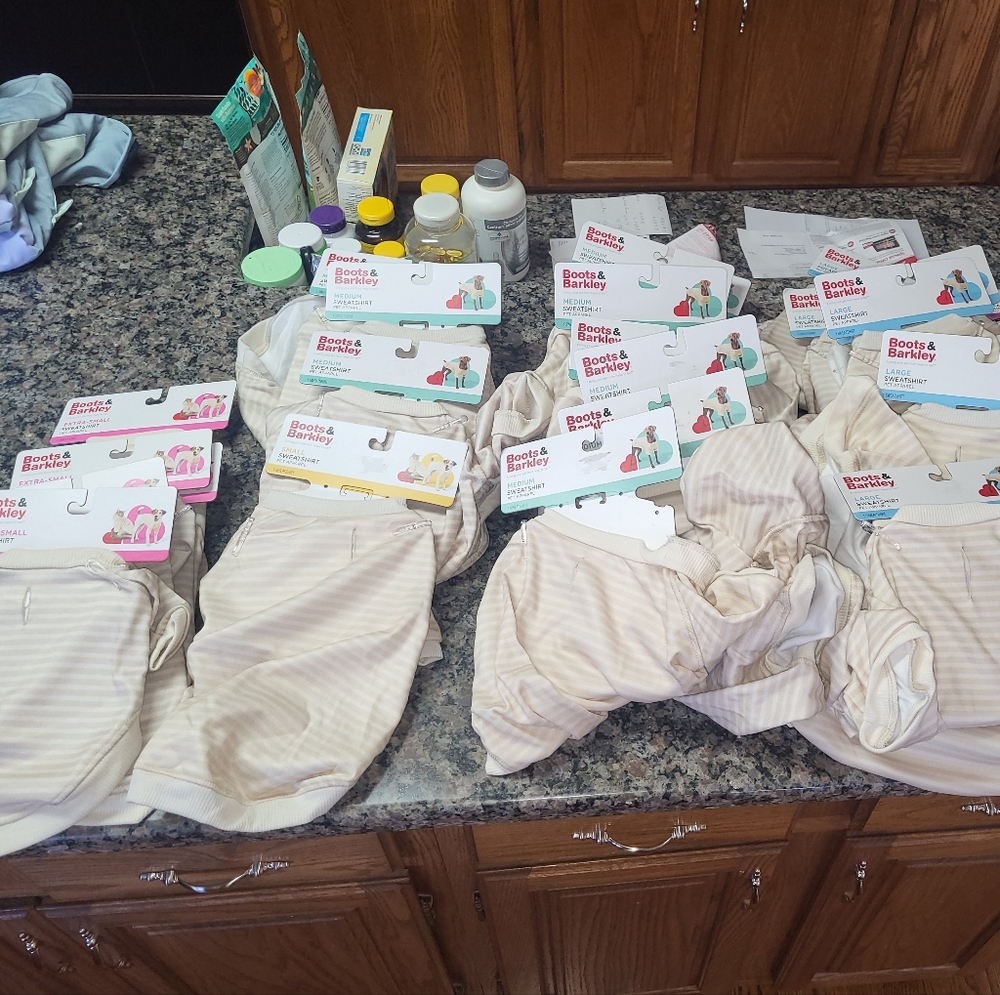 Lot of 29 Boots & Barkley Stripe Lightweight Dog Sweatshirt XS to XL NWT